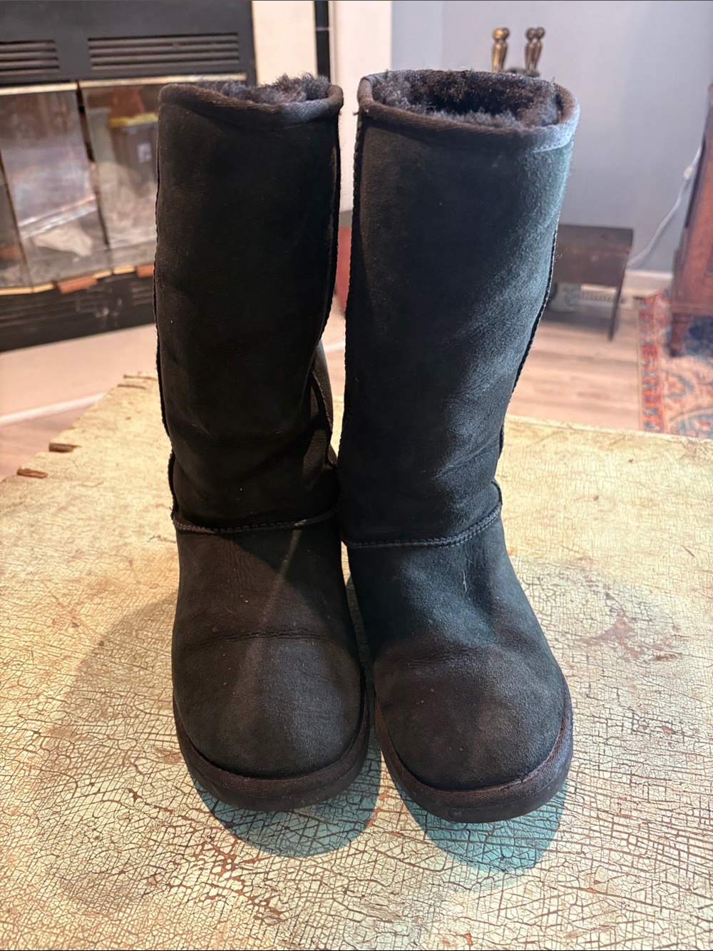 UGG Australia Classic Tall Black Sheepskin Boots Women’s Size 7 - Picture 4 of 6